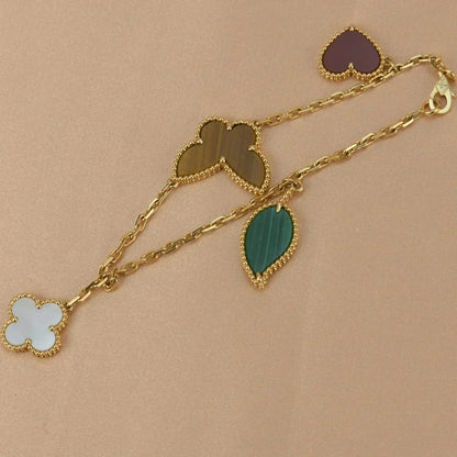 [Lora]LUCKY SPRING 5 MOTIF GOLD BRACELET