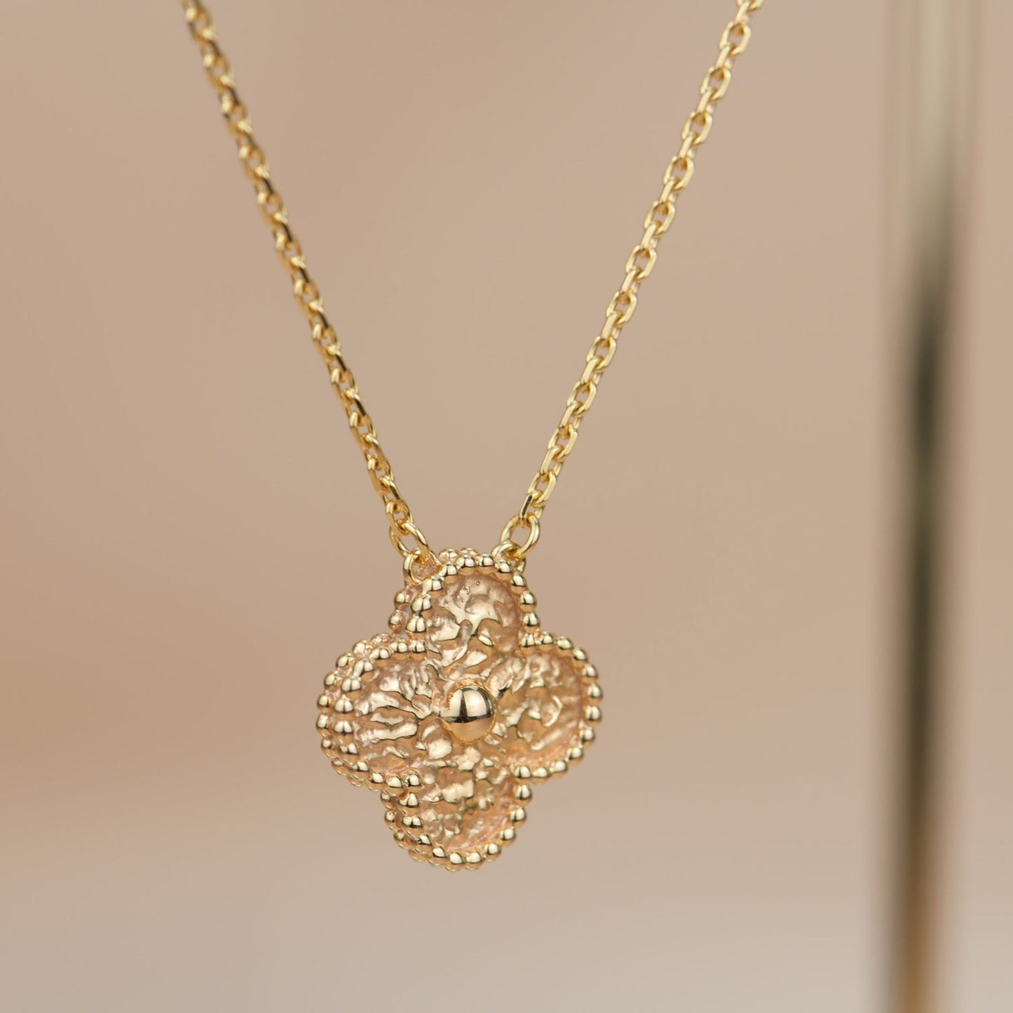 [LORA]CLOVER 15MM  BRONZING NECKLACE