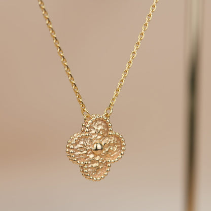 [LORA]CLOVER 15MM  BRONZING NECKLACE