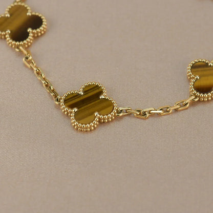 [Lora] CLOVER 5 MOTIFS TIGER EYE BRACELET COLLECTION