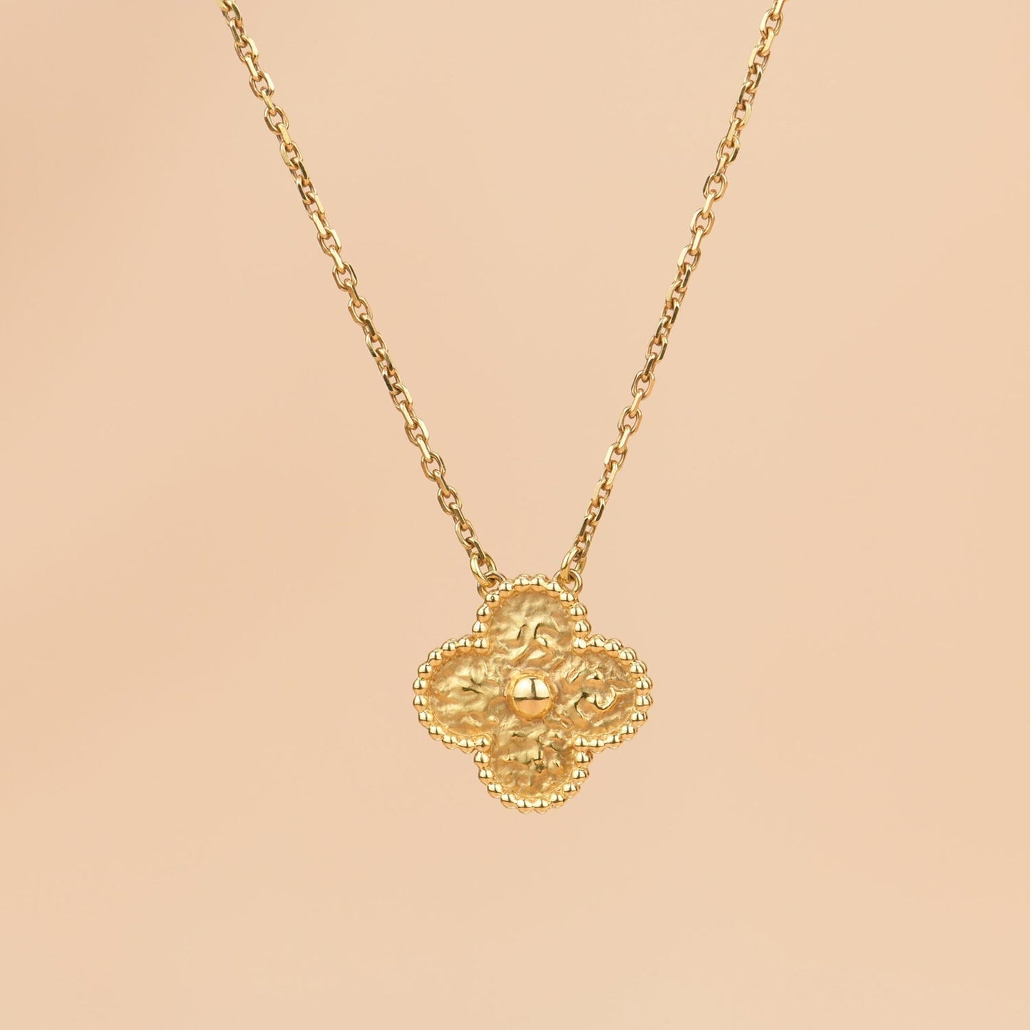 [LORA]CLOVER 15MM  BRONZING NECKLACE