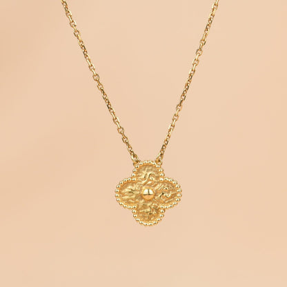 [LORA]CLOVER 15MM  BRONZING NECKLACE