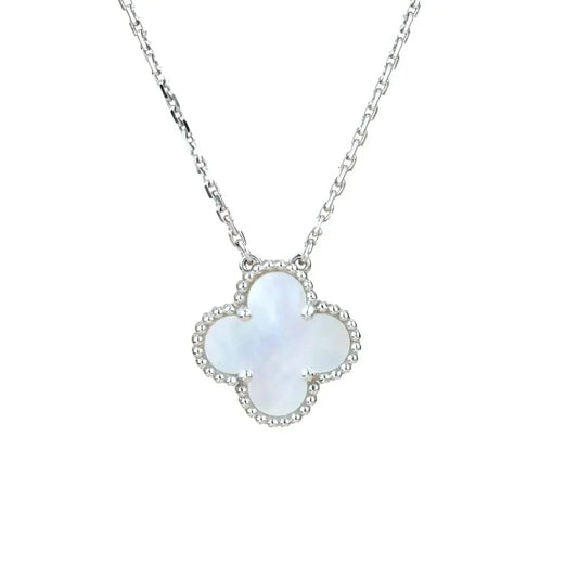 [LORA]CLOVER  15MM WHITE MOTHER-OF-PEARL SILVER