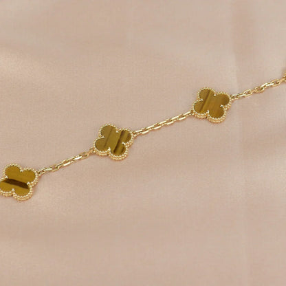 [Lora] CLOVER 5 MOTIFS TIGER EYE BRACELET COLLECTION