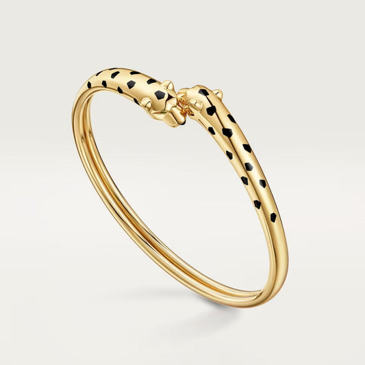 [Lora] PANTHERE DOUBLE HEADED OPEN BRACELET