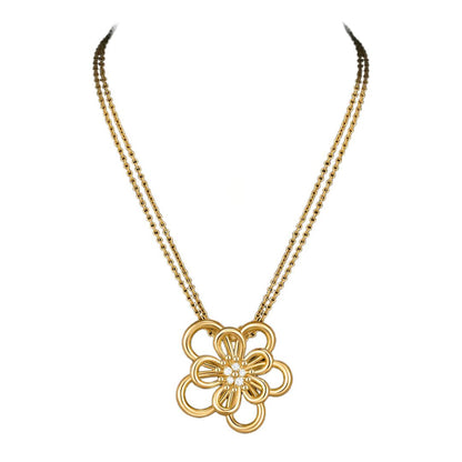 [LORA]FLOWERLACE NECKLACE 5 DIAMONDS
