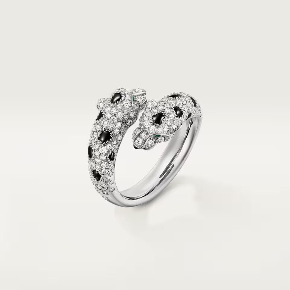 [LORA] PANTHERE DOUBLE HEADED FULL DIAMOND  RING