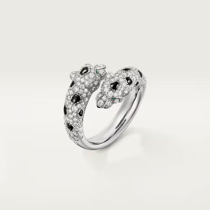 [LORA] PANTHERE DOUBLE HEADED FULL DIAMOND  RING
