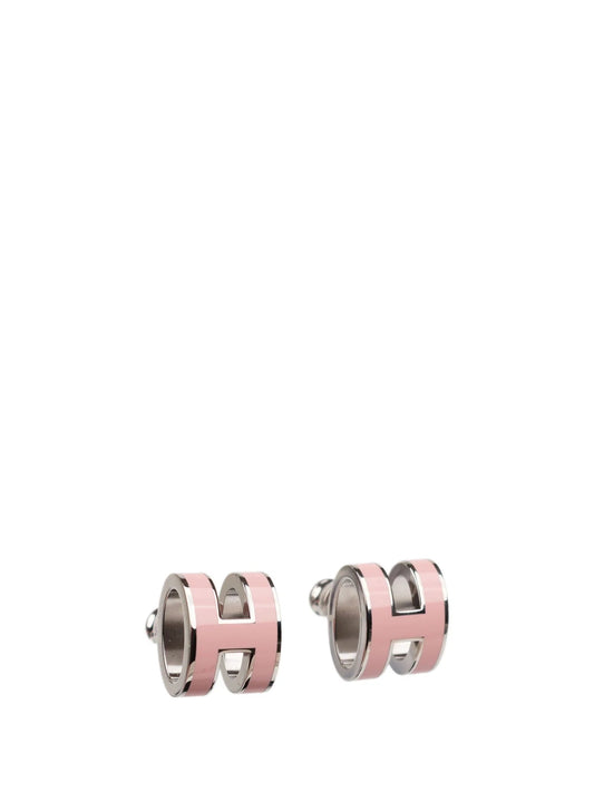 [LORA]MINI POP H SILVER EARRINGS PINK