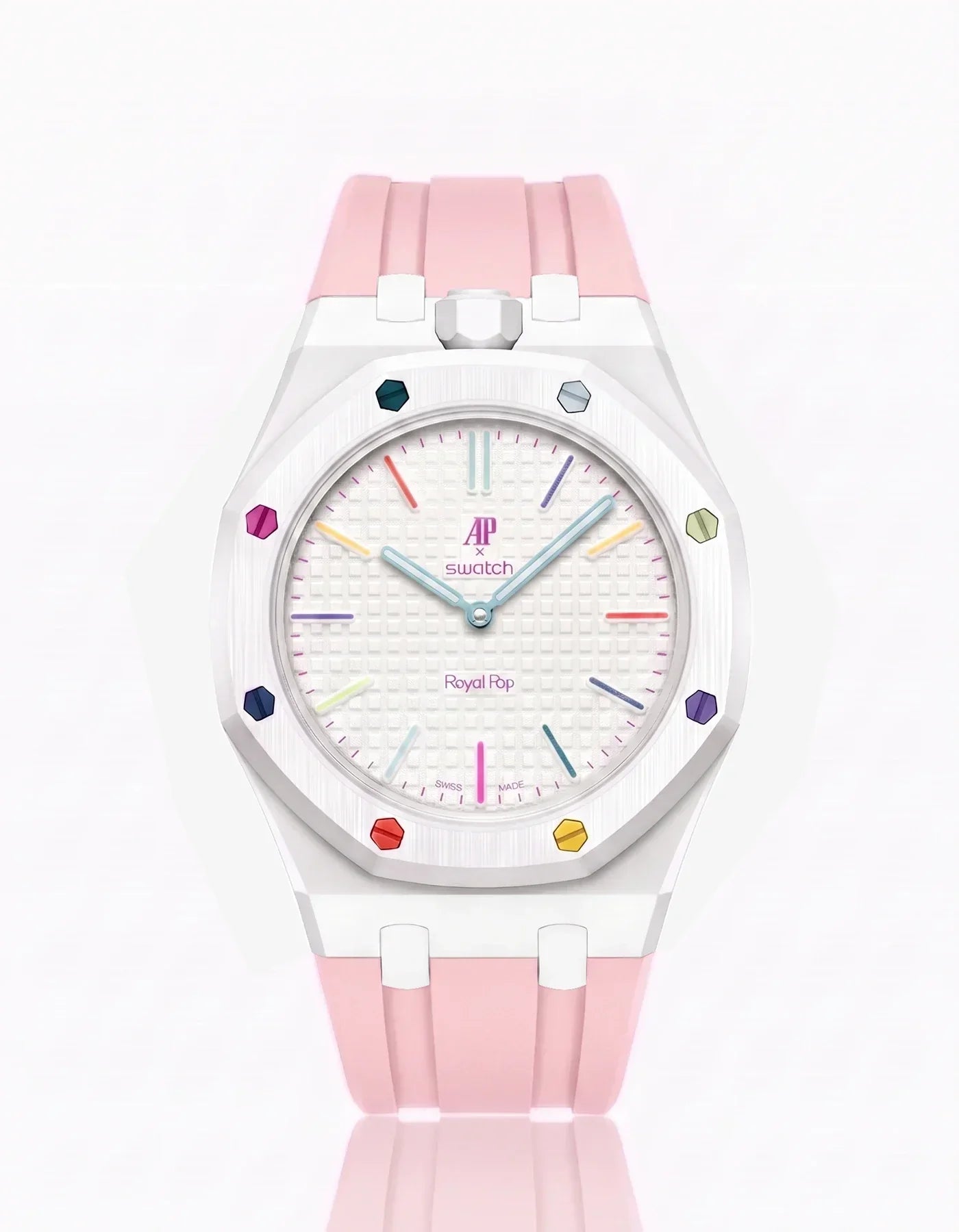 Silicone Strap & Case  Royal Pop Huit Blanc(Customize  Colors)