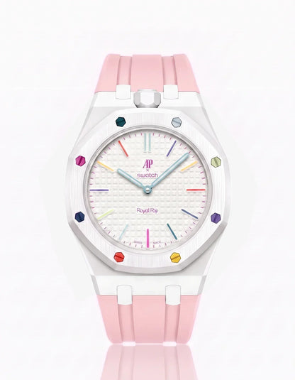 Silicone Strap & Case  Royal Pop Huit Blanc(Customize  Colors)