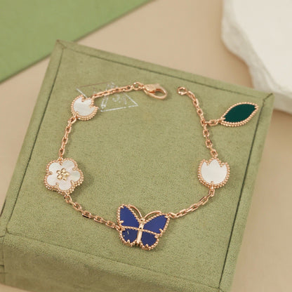 [LORA]LUCKY SPRING BUTTERFLY 5 MOTIF BRACELET