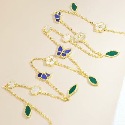 [LORA]LUCKY SPRING BUTTERFLY 15 FLOWER NECKLACE