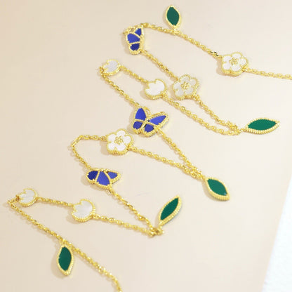 [Lora]LUCKY SPRING BUTTERFLY 15 FLOWER NECKLACE