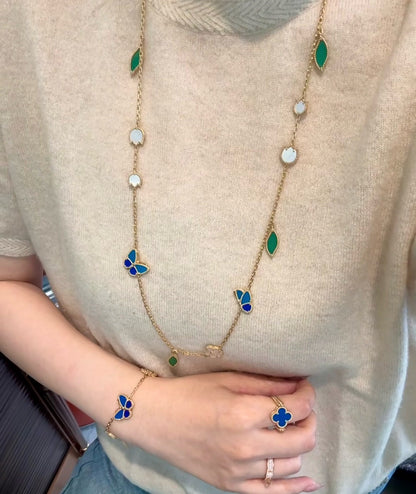 [LORA]LUCKY SPRING BUTTERFLY 15 FLOWER NECKLACE