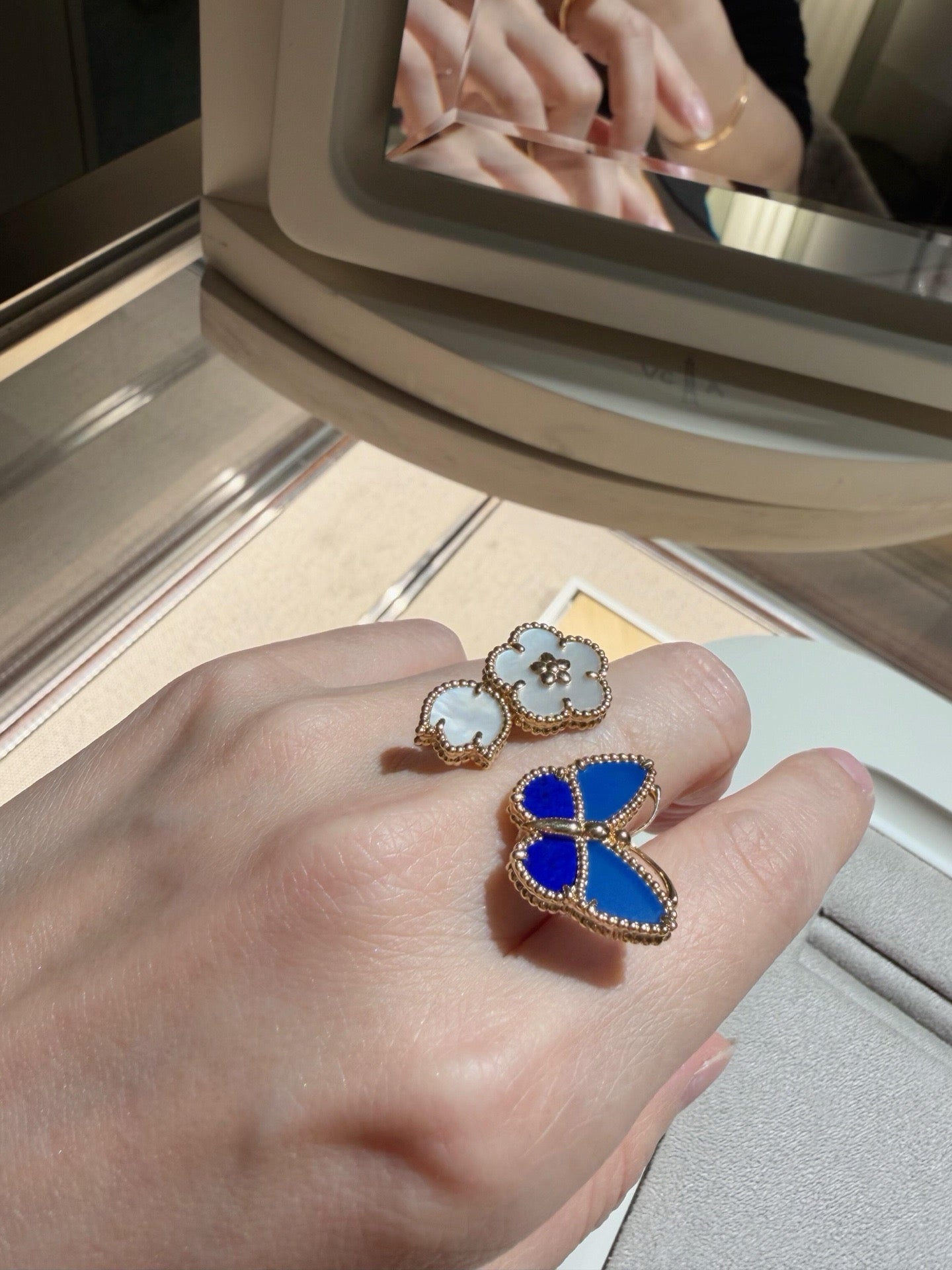 [LORA]LUCKY SPRING BUTTERFLY OPEN-FACE RINGS
