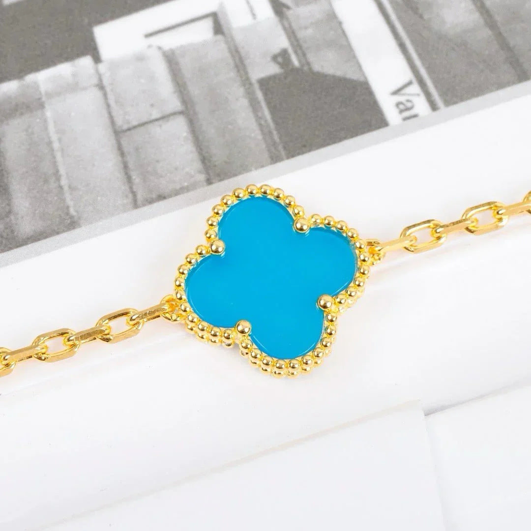 [Lora] CLOVER 5 MOTIF TURQUOISE BRACELET COLLECTION