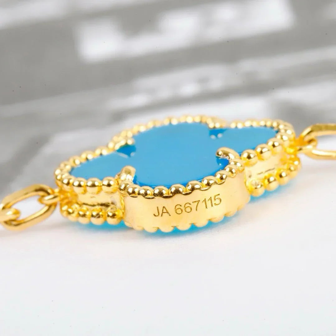 [Lora] CLOVER 5 MOTIF TURQUOISE BRACELET COLLECTION