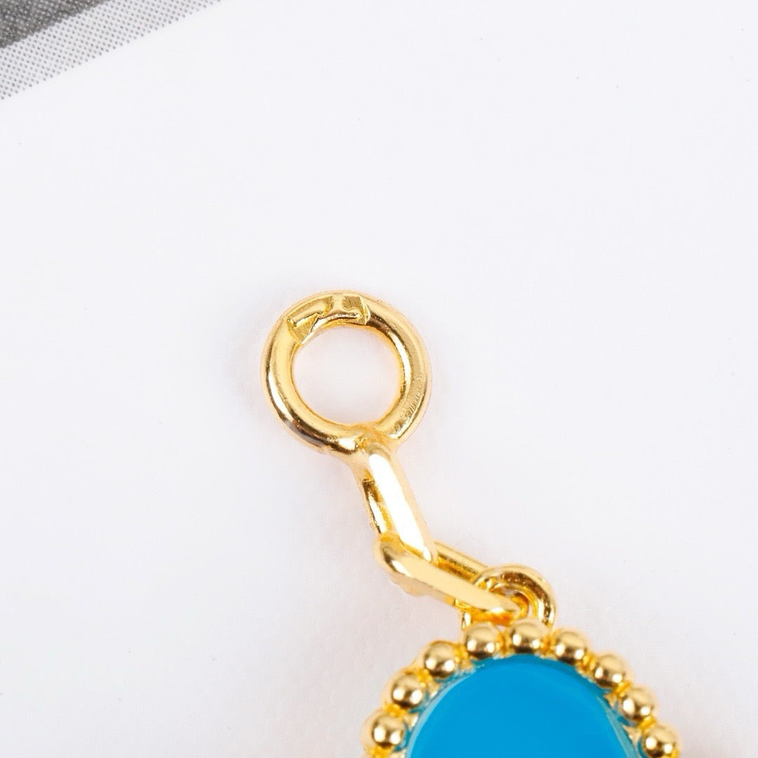 [LORA]CLOVER 5 MOTIFS TURQUOISE BRACELET