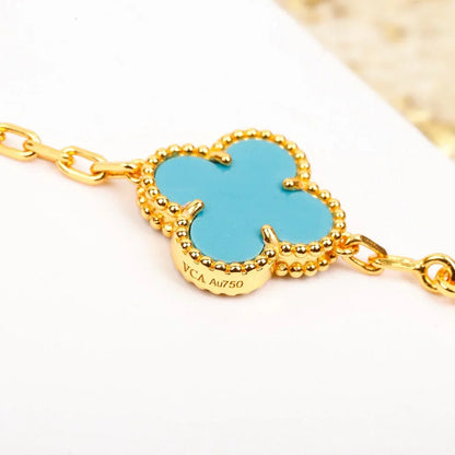 [Lora] CLOVER 5 MOTIF TURQUOISE BRACELET COLLECTION