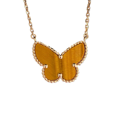 [LORA] TIGER__ EYE BUTTERFLY NECKLACE