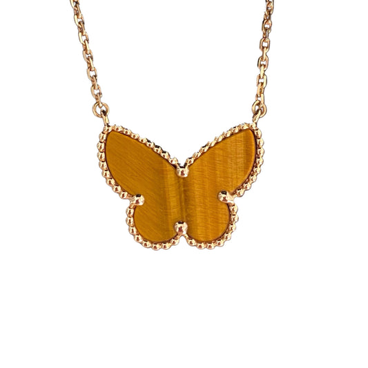 [LORA] TIGER__ EYE BUTTERFLY NECKLACE