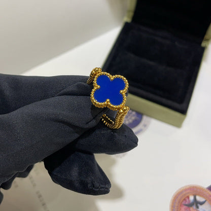 [LORA]CLOVER RIVERSIBLE BLUE AGATE RING