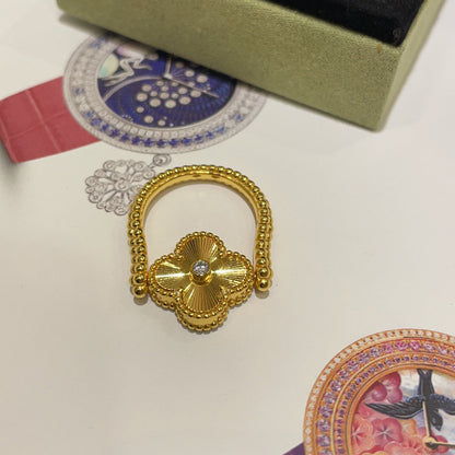 [Lora]CLOVER RIVERSIBLE RING GOLD COLLECTION