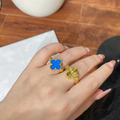 [LORA]CLOVER RIVERSIBLE BLUE AGATE RING