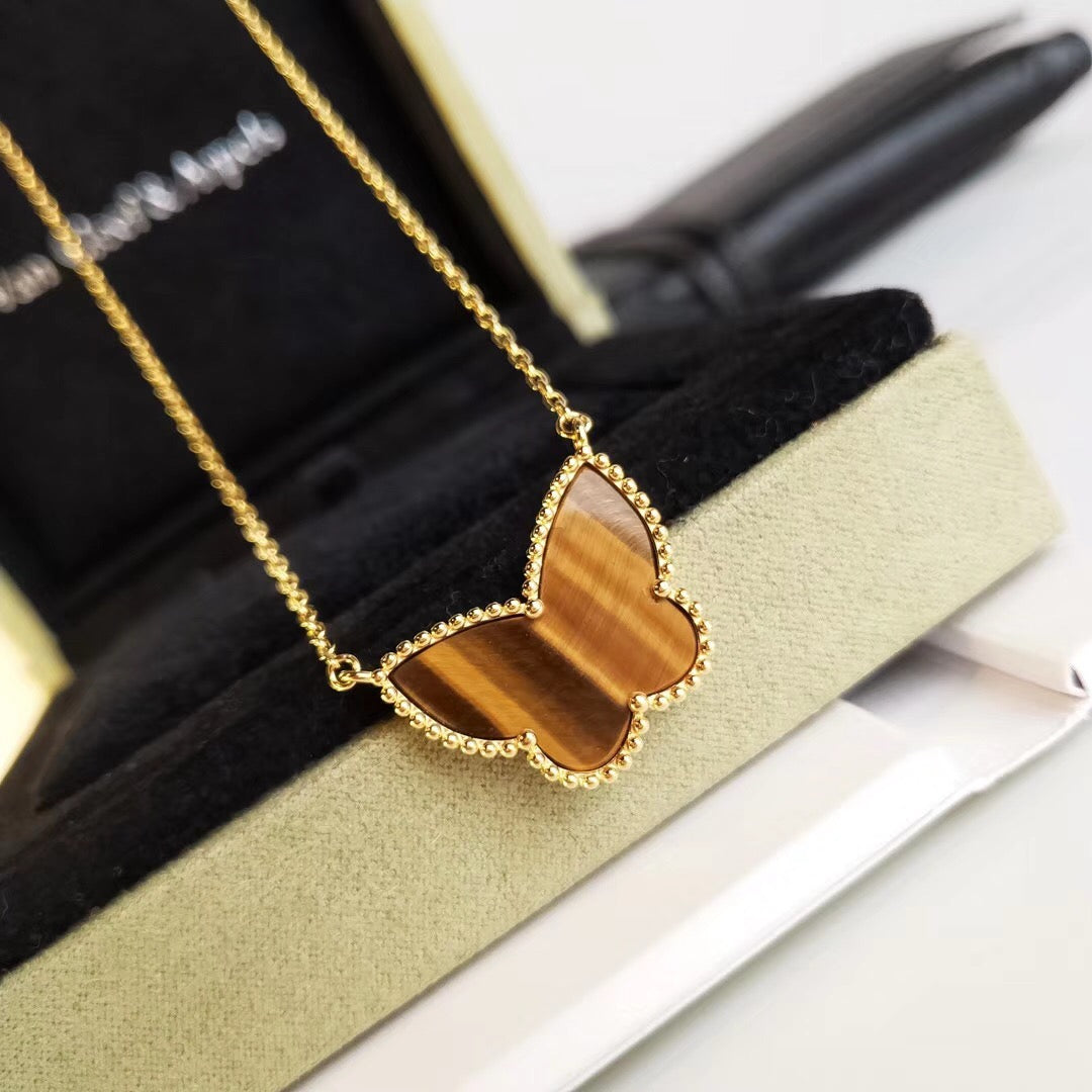 [LORA] TIGER__ EYE BUTTERFLY NECKLACE