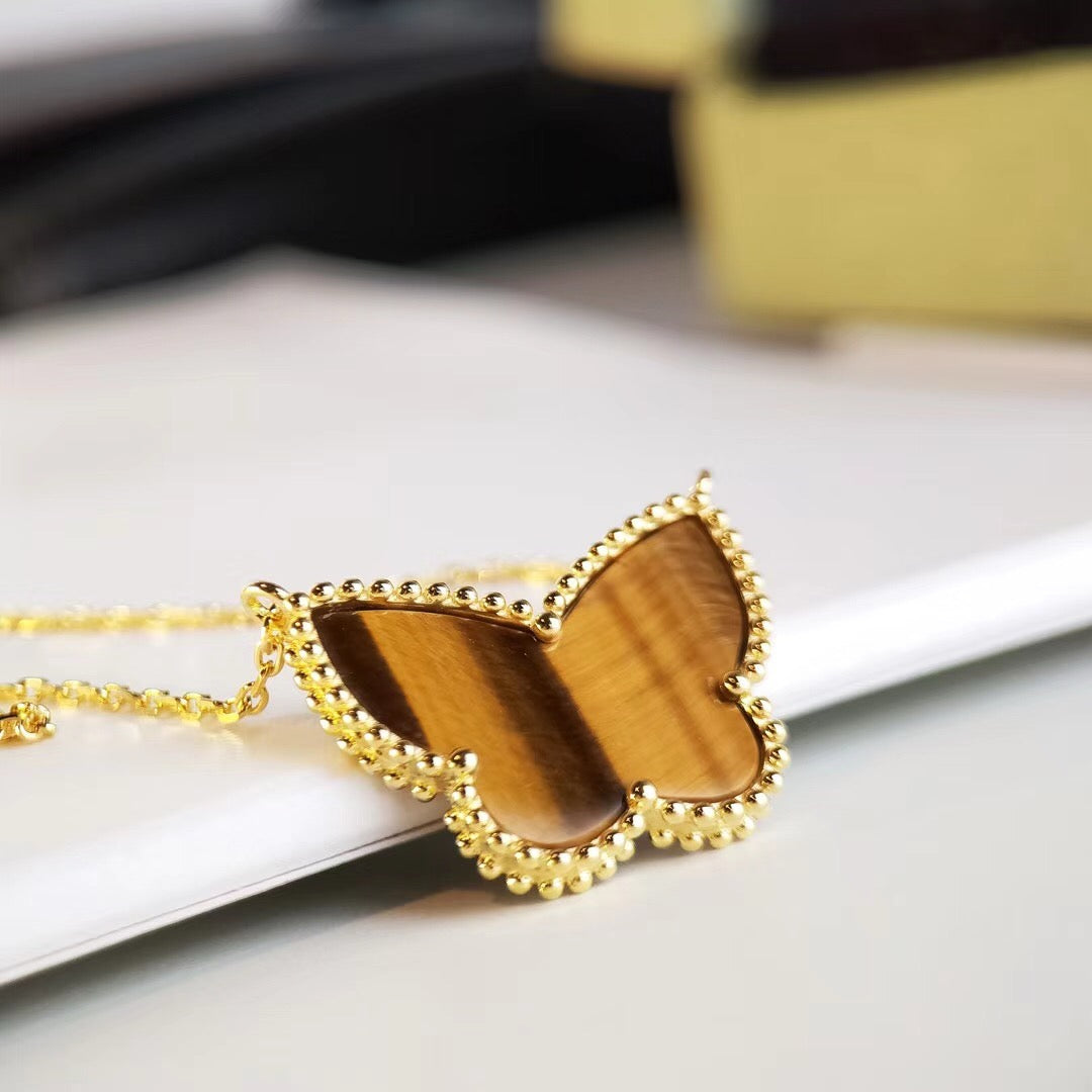 [Lora] TIGER__ EYE BUTTERFLY NECKLACE