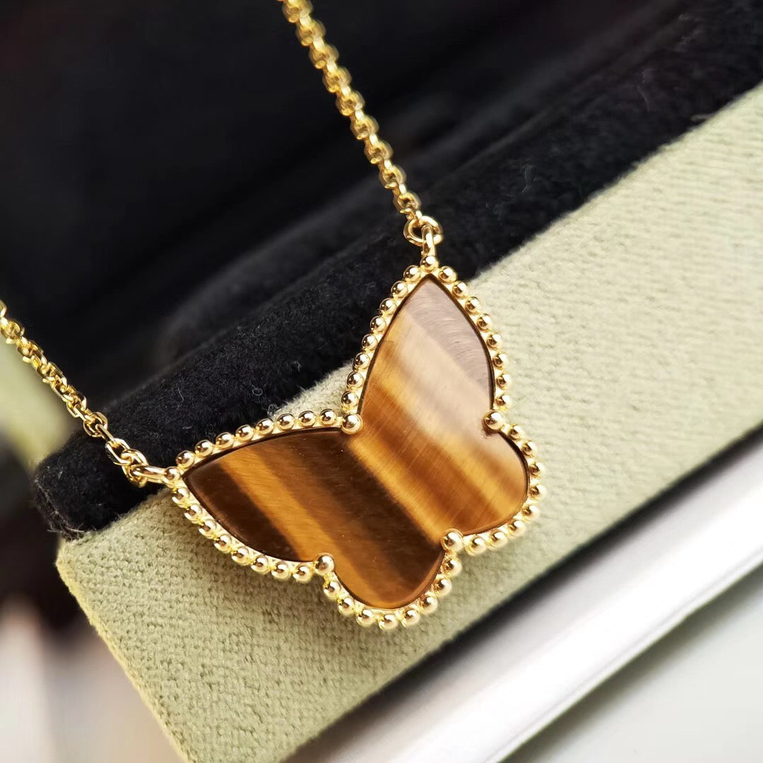[LORA] TIGER__ EYE BUTTERFLY NECKLACE