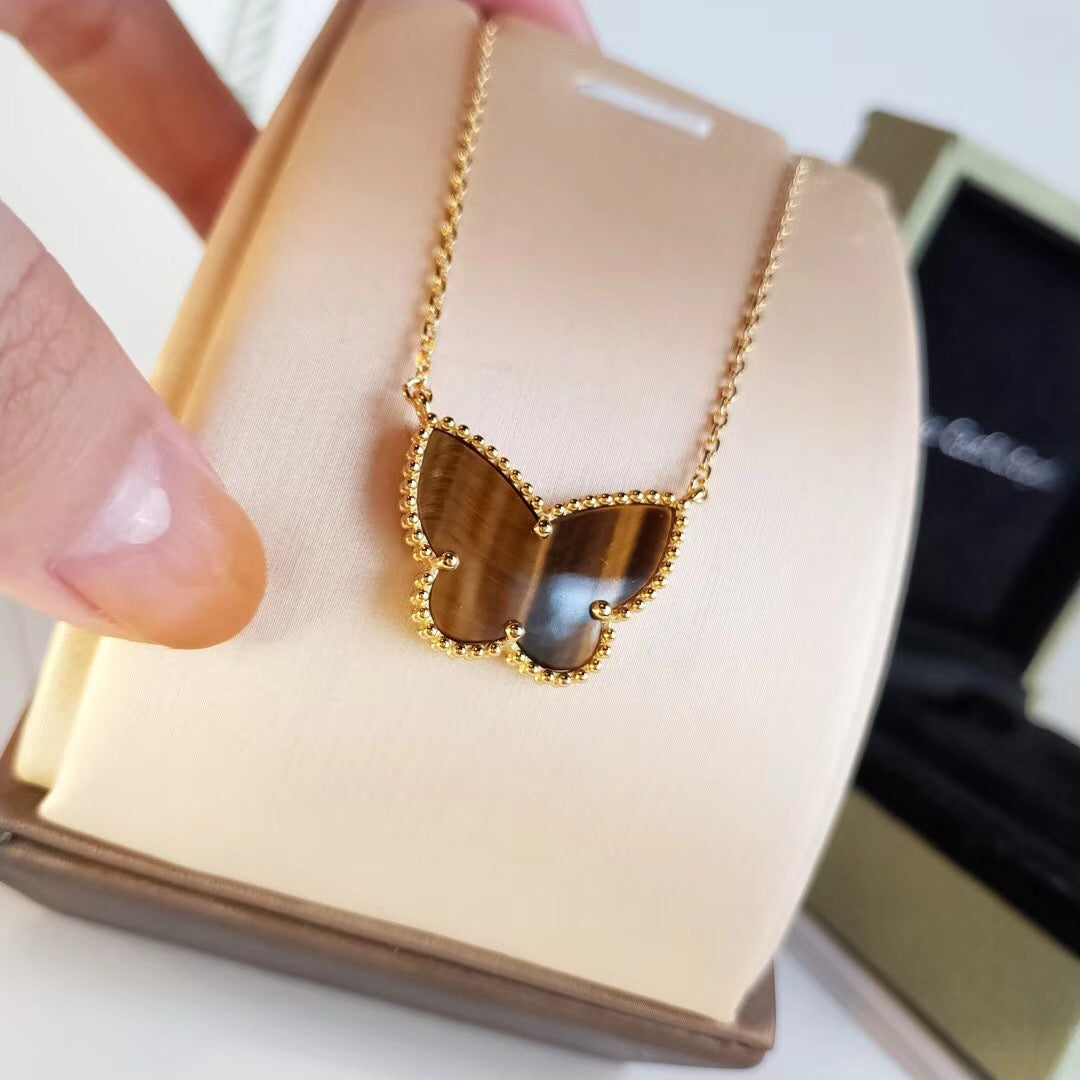 [LORA] TIGER__ EYE BUTTERFLY NECKLACE