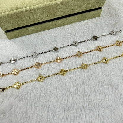 [Lora]CLOVER 6 MOTIF DIAMOND LASER BRACELET