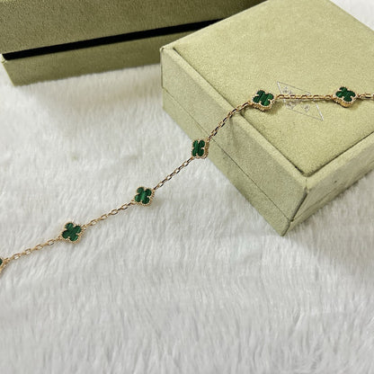 [Lora]CLOVER 6 MOTIF MALACHITE BRACELET
