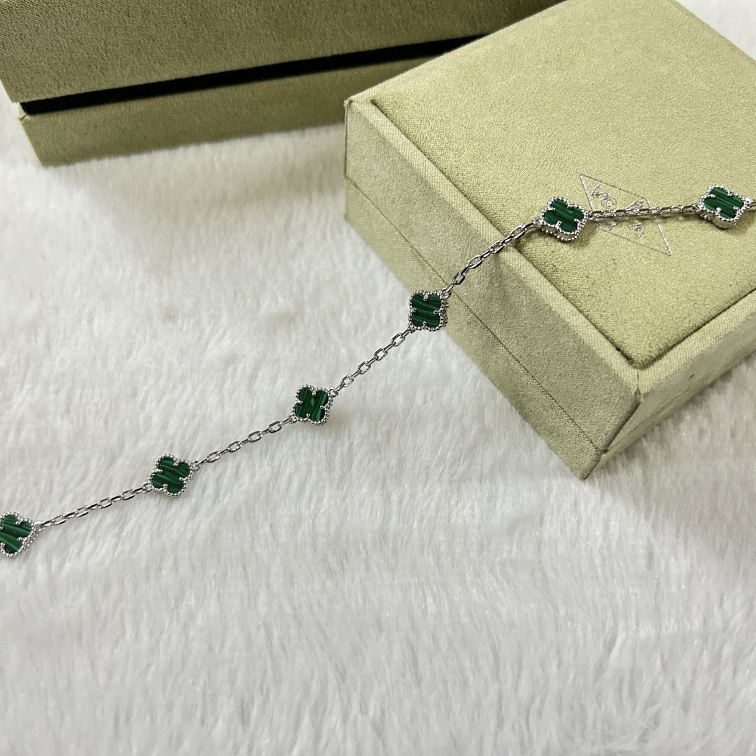 [Lora]CLOVER 6 MOTIF MALACHITE BRACELET