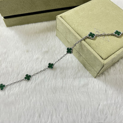 [Lora]CLOVER 6 MOTIF MALACHITE BRACELET