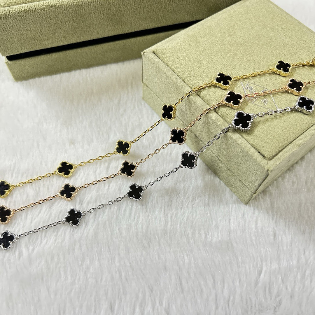 [Lora]CLOVER 6 MOTIF  ONYXS BRACELET