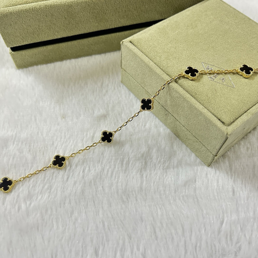 [LORA]CLOVER 6 MOTIF  ONYXS BRACELET