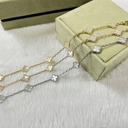 [Lora]CLOVER 6 MOTIF WHITE MOP BRACELET