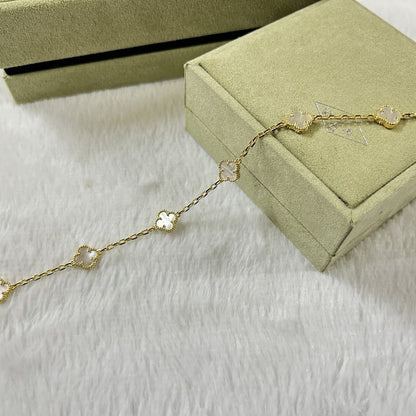 [Lora]CLOVER 6 MOTIF WHITE MOP BRACELET