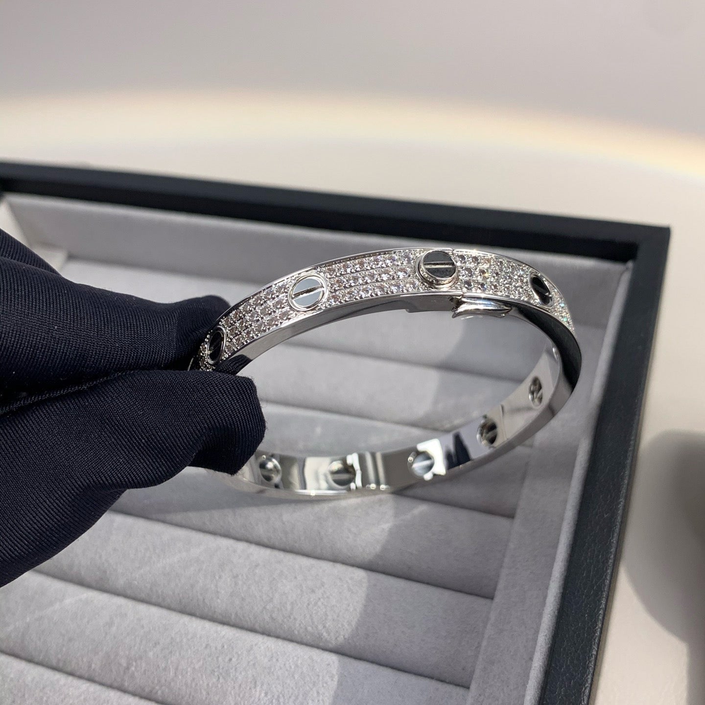 [LORA]LOVE BRACELET 6.1MM DIAMOND-PAVED CERAMIC