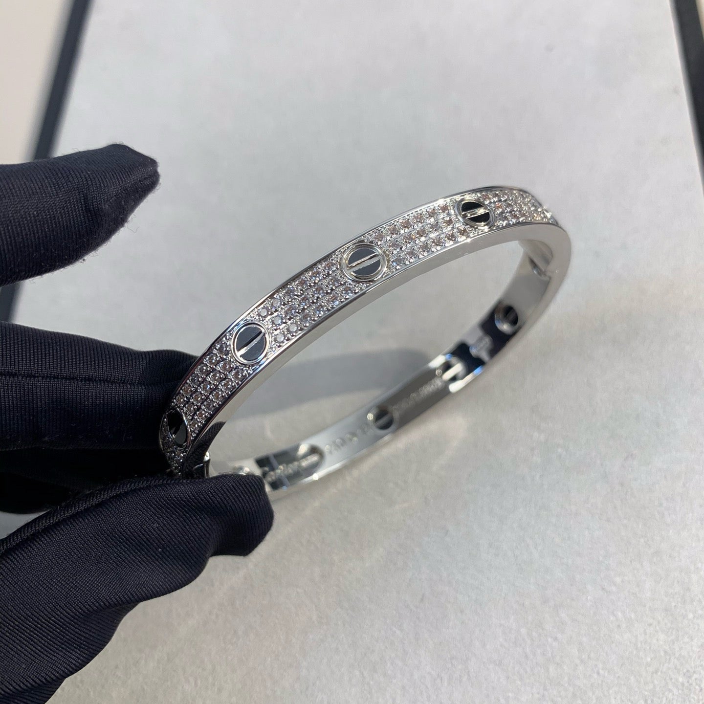 [LORA]LOVE BRACELET 6.1MM DIAMOND-PAVED CERAMIC