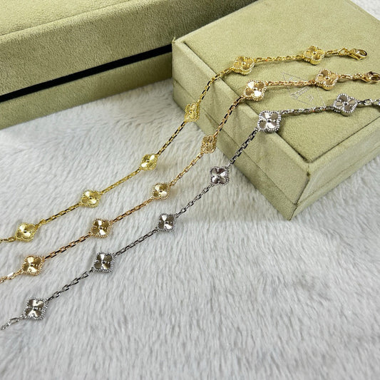 [LORA]CLOVER 6 MOTIF DIAMOND BRACELET