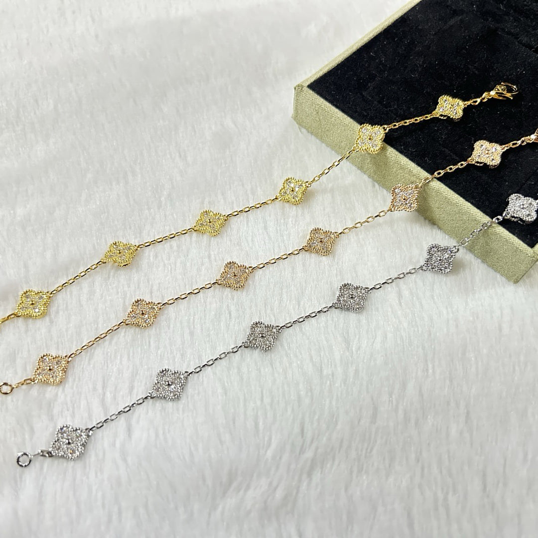 [Lora]CLOVER 6 MOTIF DIAMOND BRACELET