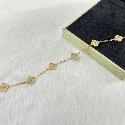 [Lora]CLOVER 6 MOTIF DIAMOND BRACELET