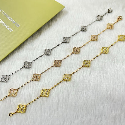 [Lora]CLOVER 6 MOTIF DIAMOND BRACELET