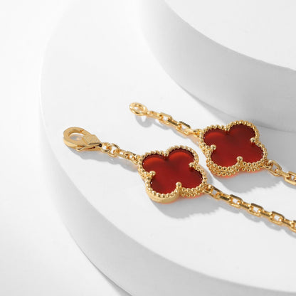 [Lora]CLOVER 10 MOTIFS CARNELIAN NECKLACE
