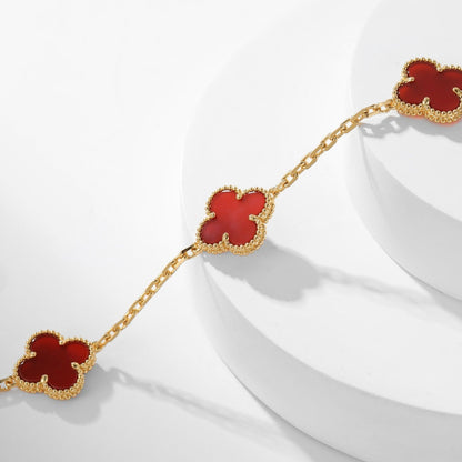 [Lora]CLOVER 10 MOTIFS CARNELIAN NECKLACE