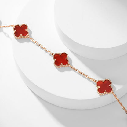 [Lora]CLOVER 10 MOTIFS CARNELIAN NECKLACE